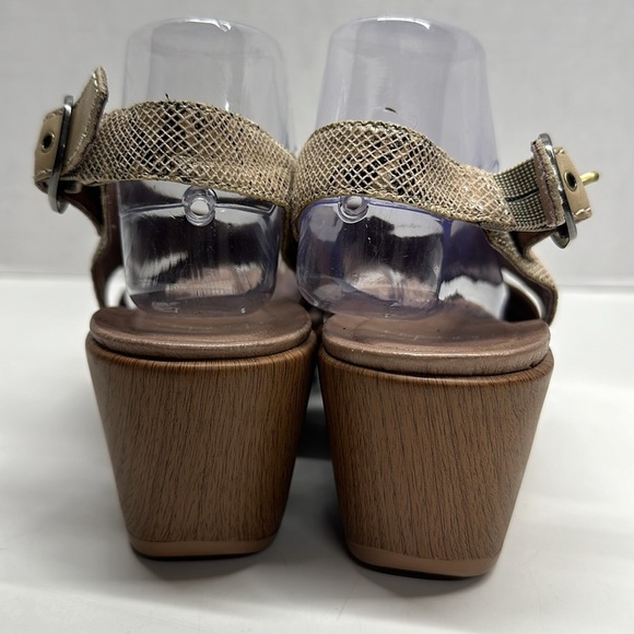 Dansko Jacinda Slingback Crossover Sandals Shoes Snake Print Tan Brown EU 40 10 - Picture 3 of 11